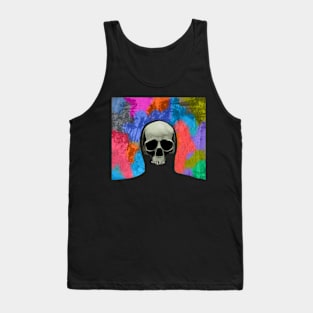 Skull on Abstract Background Tank Top